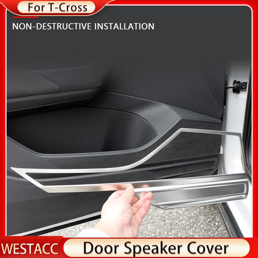 4 шт. автомобильный дверной динамик, рамка, наклейка, наклейка для Volkswagen VW T-Cross Tcross 2018 2022 2023