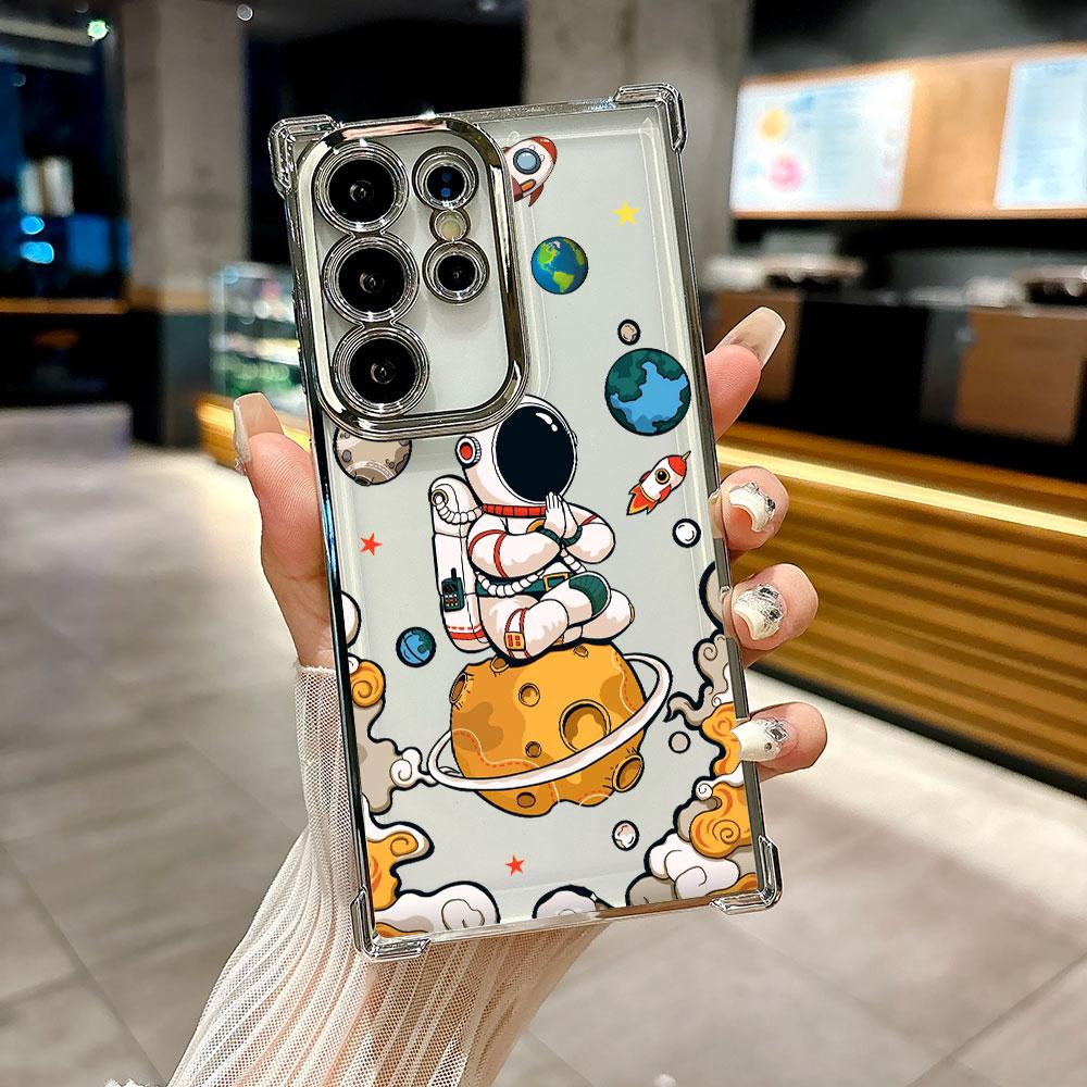 Милый Астронавт Планета Космонавт Чехол Для Galaxy S26 Ultra Чехол Для Телефона Для Samsung S26 S25 S24 S23 S21 Ultra S20 FE S25 Plus Обложка
