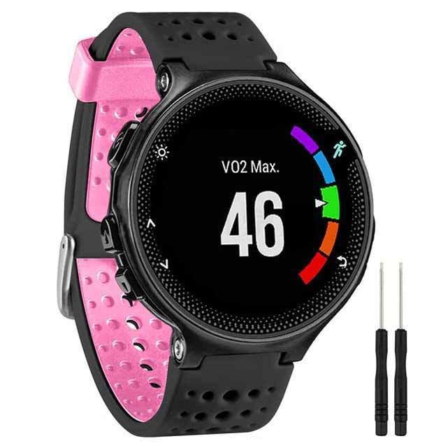 Совместимый силиконовый ремешок для Garmin Forerunner 235/620/735XT - Двухцветный дизайн с круглыми отверстиями.