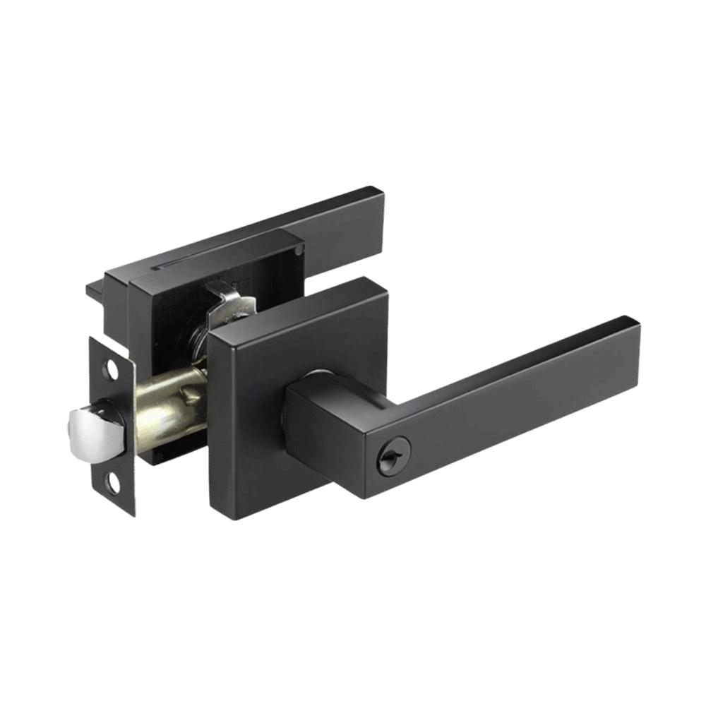 Square Three-Bar Door Lock Modern Style Interior Bedroom Burglar Lock Three-pole Handle Lock Home