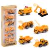 6pcs/set Sliding Engineering Car 1:64 Mini Alloy Toys Car Excavator Crane Bulldozer Construction Model Cars for Boy Kids Gifts