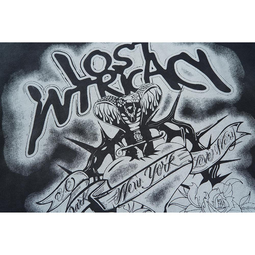 LOSTSHDWS Мужские и женские худи и толстовки из чистого хлопка, модного бренда, с горячим тиснением и стиркой для придания состаренного вида