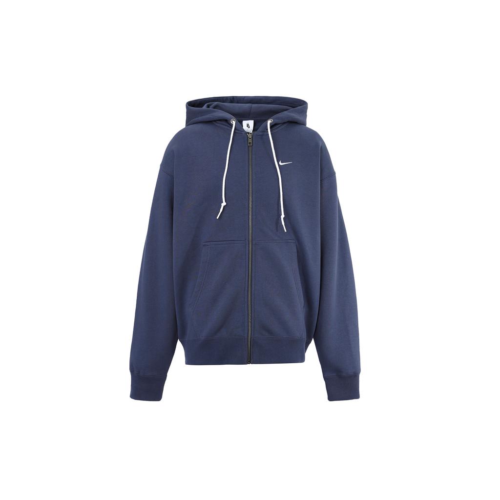 Nike Однотонный кардиган с капюшоном Solo Swoosh на молнии с флисовой подкладкой, с регулируемым шнурком на талии, повседневная куртка-толстовка DR0404-437