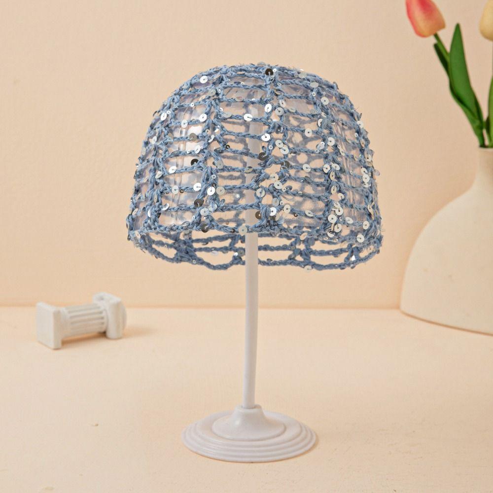 Thin Crochet Sequined Hat Elegant Bohemian Style Beanies Casual Weave Cap  Apparel Accessories