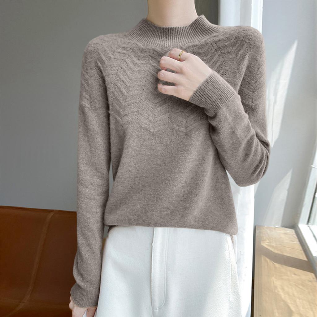 Women's Warm Half Turtleneck Pullover Long Sleeve Sweater