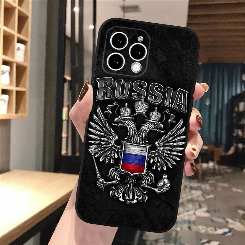 Чехол для телефона с флагом России для iphone 15 14 Pro Max 13 12 11 Pro Max XSMax XR 12 13 mini 14 Plus