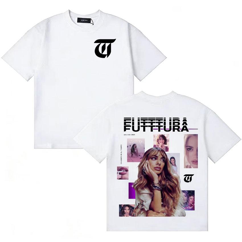 hot Singer TINI Futtura 2026 fashion album merch Unisex Tshirts Unisexs Womens Short Sleeve streetwear High Quality Oversized Tees