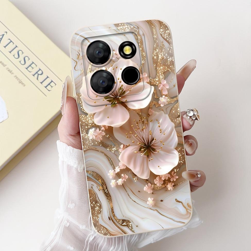 For ITEL A60s A662LM Case For ITEL A60 Cover Silicone Luxury Fashion Flowers Kawaii Girl Cute Shockproof Phone Case Bumper