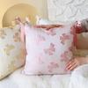 Korean Ins Ballet Style Girl Pink Ribbon Bow Pillow Cream Style Cushion Bedroom Sofa Cushion Cover