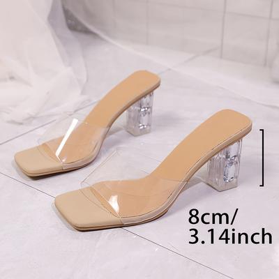 Лакированные кожаные босоножки на высоком каблуке для женщин, уличные тапочки, новые летние универсальные шлепанцы с тонким квадратным носком и открытым носком