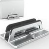 Geecol Vertical Laptop Stand Adjustable Aluminum Large Area Silicone Protection Silver - Width, Alloy, 1-Slot, -