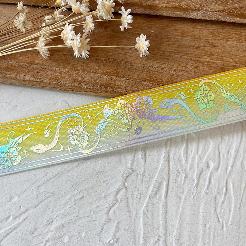 2,5 см x 4,5 м/рулон Упаковочные ленты Декоративные Разноцветные Брошь Значок Рисунок горячего тиснения Головной убор Шляпа Мультяшная Подарочная коробка