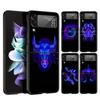 Жесткий ПК чехол для телефона Samsung Galaxy Z Flip 7 6 5 4 Черная крышка для Galaxy Z Flip 3 Складной противоударный Знак Зодиака Fundas Сумки