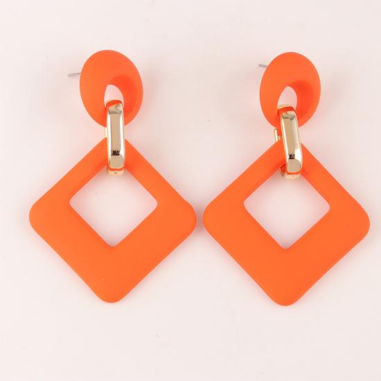 Pinkdudu 2024 Новые 12-цветные квадратные акриловые серьги-подвески, легкие роскошные многоцветные геометрические серьги для женщин, ювелирные изделия PD1488