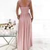 Womens Fashion Casual Maxi Dress Sleeveless Elegant Split Long Dresses Lace Party  Dress