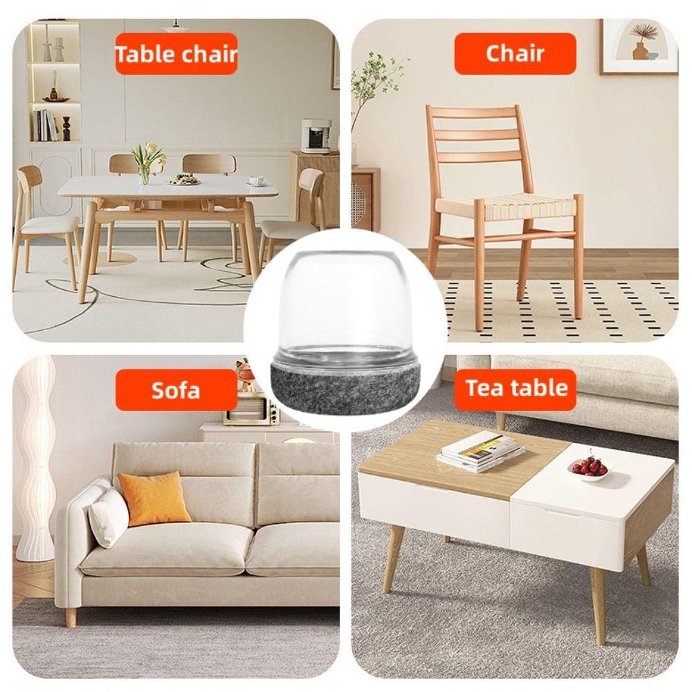 8pcs Felt Bottom Furniture Floor Feet Cup Thick Chair Leg Caps Decor Furniture Table Leg Pad Home