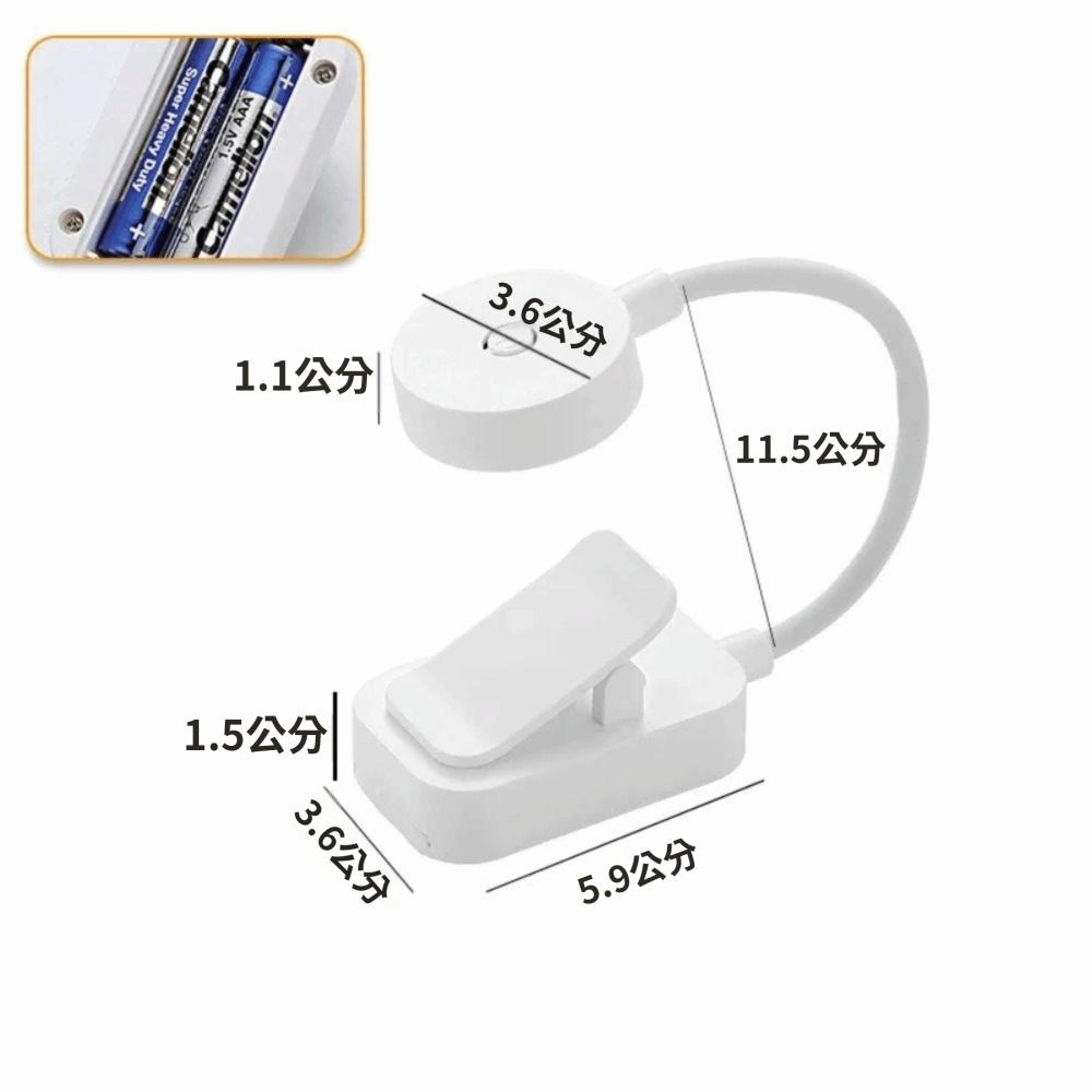3 Colors LED Table Lamp LED Light Battery Powered Night Light Portable Clip Book Lamp Student Use