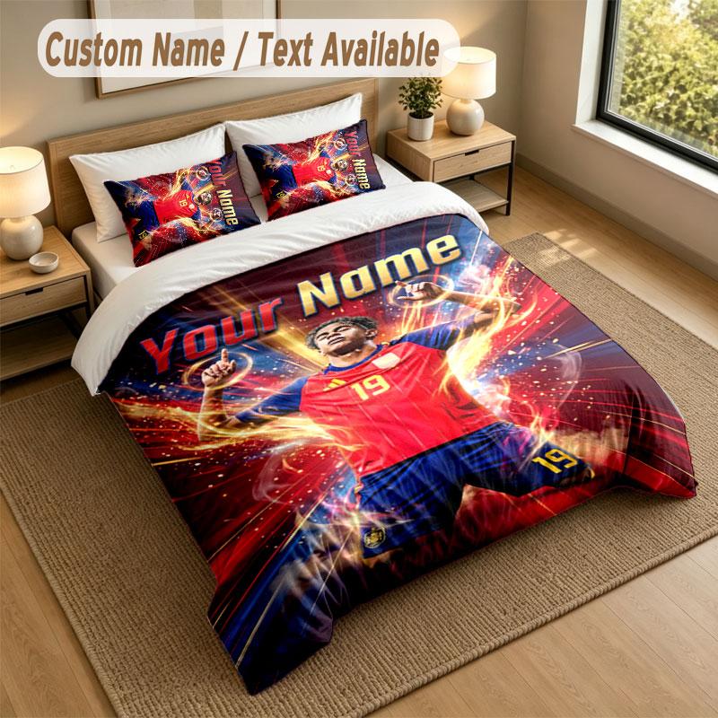 Bedding Set 1 Duvet Cover 2 Pillowcases Lamine Yamal Print Soft Bed Linen Bedroom Decor