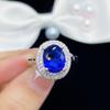 POMOiii Винтажные новые темпераментные синие овальные кольца, персонализированные открывающиеся кольца для женщин, циркон, свадебные, помолвочные, вечерние, изящные ювелирные изделия, подарок