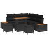 Garden Sofa Set with Cushions 8 Pcs Black