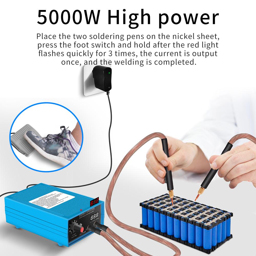 5000W Handheld Portable Home Welding Machine Battery Nickel Sheet Spots Welding Tool Digital Tube