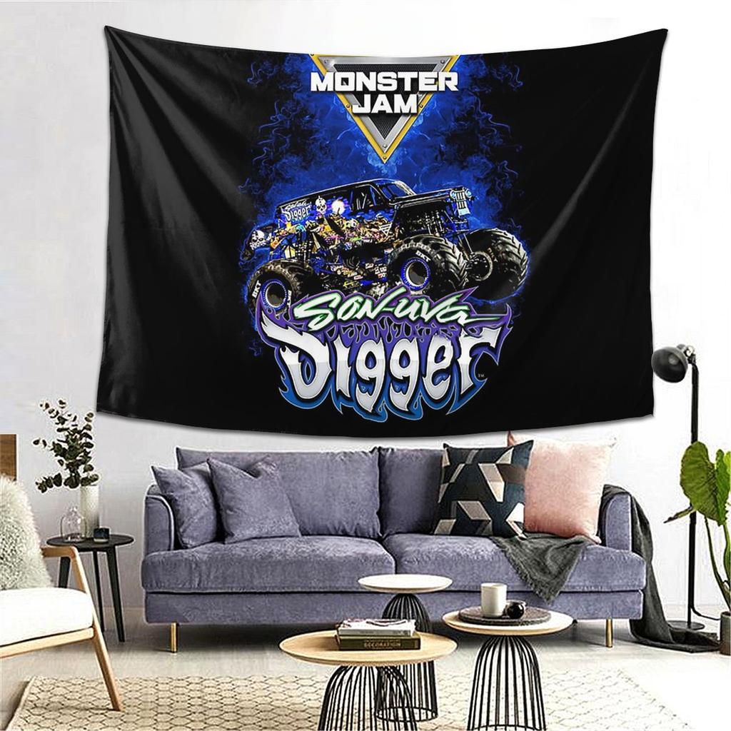 Классический узор Monster Jam Гобелен Декор Искусство Эстетичные Гобелены для Гостиной Спальни Дома Настенная Ткань Настенное Полотно