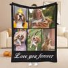 1Pc Custom Five-Grid Photo Frame with Eternal Love Theme Personalized Blanket To Witness Love and Gift To Your Loved One - High-