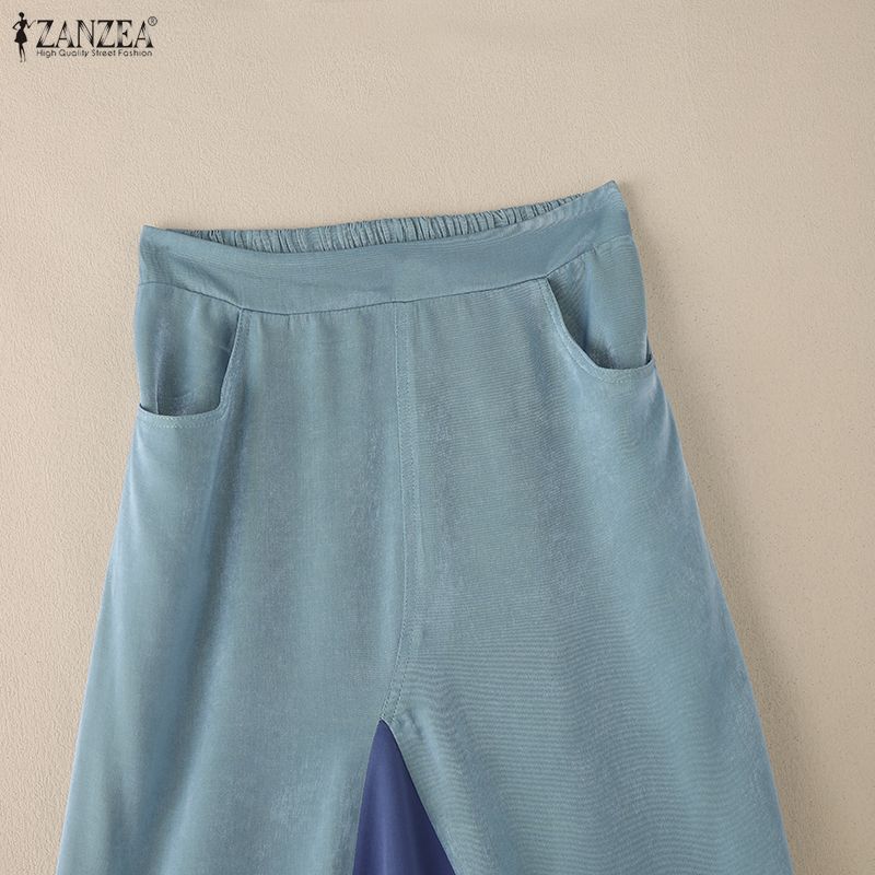 ZANZEA Женские повседневные длинные юбки свободного кроя с оборками