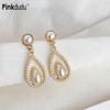 Zinc Alloy Stud Earrings Fashion Elegant Plastics Hollow Out Earrings Gold Plated Jewelry PD2219