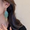 Серебряные серьги-кисточки в форме U с жемчугом и бриллиантами: Элегантная, высококачественная мода для женщин