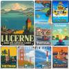 Metal Tin Signs Lucerne Portugal Wall Decoration Plaque Vintage Art Poster Iron Painting for Man Cave Home Cafe Garden Club Bar