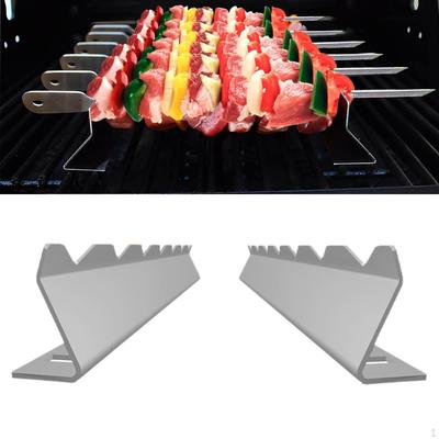 Набор подставок для шампуров BBQ палочки для барбекю плоские металлические многоразовые палочки для шашлыка