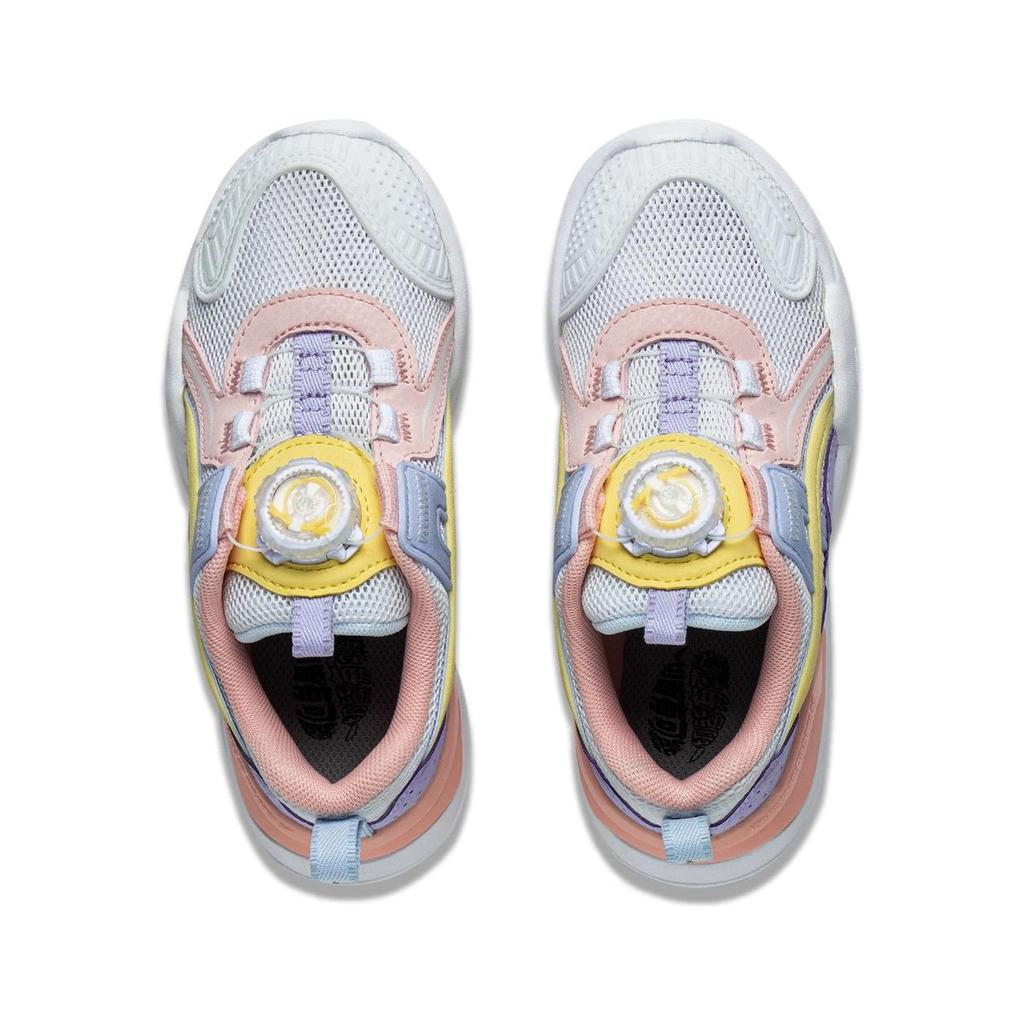 Li Ning Kids Cloud Five Shield Comfortable Daily Non-Slip Wear-Resistant Casual Shoes Kids Shoes White Purple Pink YKNT044-2