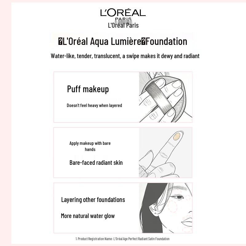 L'Oreal Radiant Foundation W10 & Star Diamond Loose Powder Gift Set