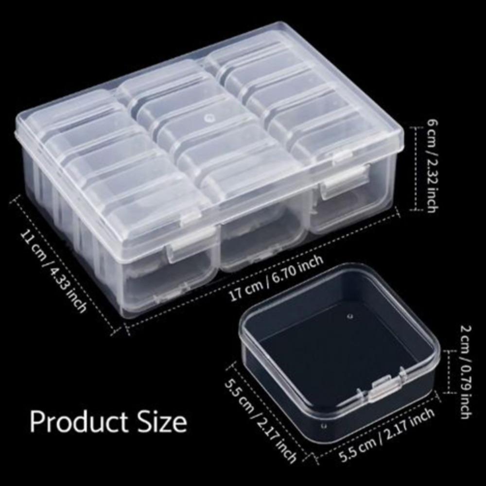 Plastic Transparent Storage Box DIY Earrings Storage Case Jewelry Storage Accessories