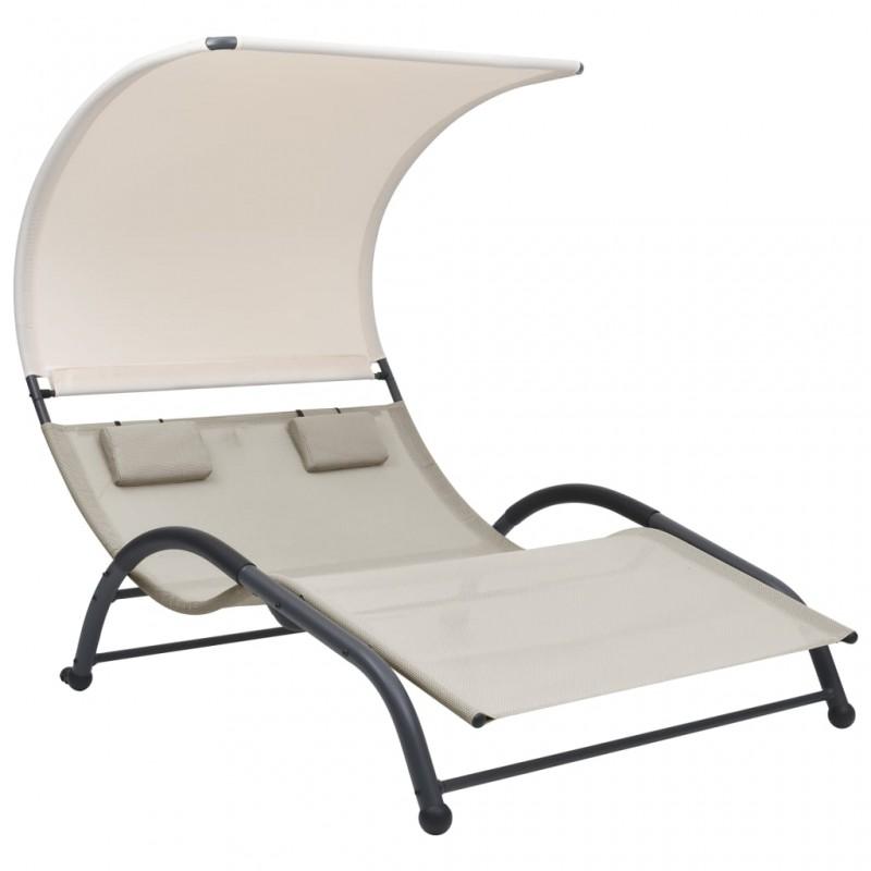 Day and Night - Day and Night Double Lounger with Cream Textilene Awning