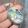 Abalone Shell Gemstone Solid 925 Sterling Silver Handmade Lovely Jewelry Pendant