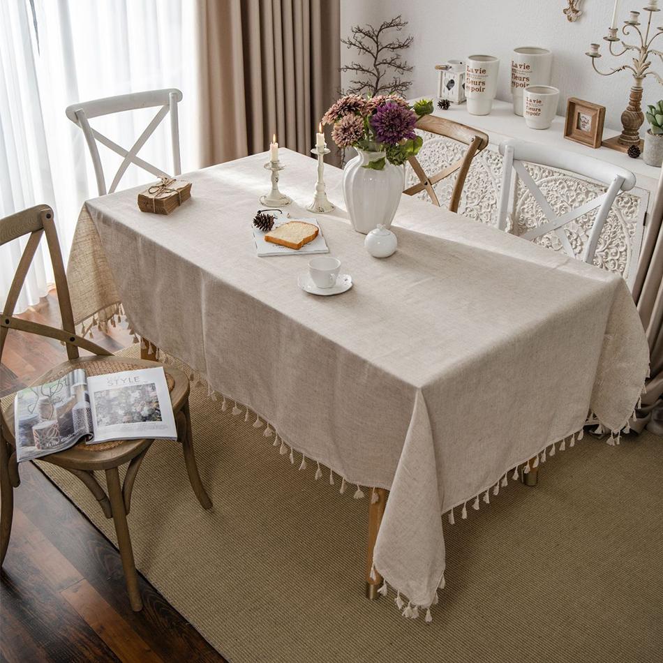 Скатерть из хлопка и льна, скатерть для покрытия стола, шпагата, кружева, прямоугольная скатерть для стола, Tapete Tafelkleed mantel de mesa