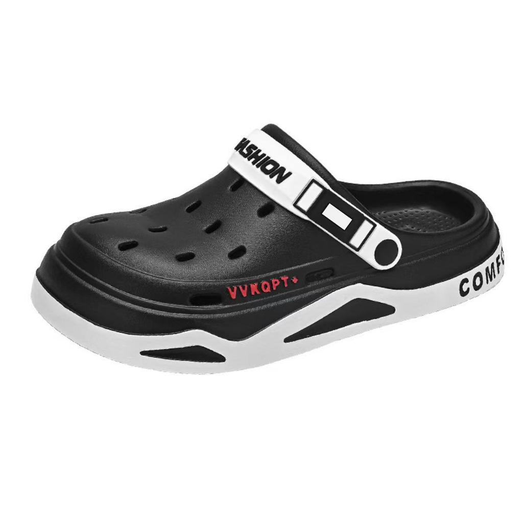 Мужские сандалии, летние дышащие, легкие, с мягкой подошвой, туфли с отверстиями баотоу, шлепанцы, пляжная обувь двойного назначения