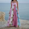 Women's Summer Casual Boho Long Sundress Spaghetti Strap Square Neck Sleeveless Flowy Maxi Dresses A Line Beach Dress for Women