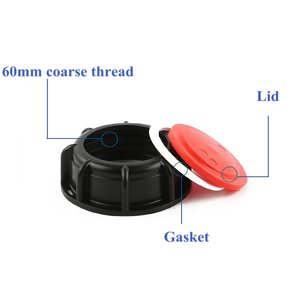 Крышка бака IBC, крышка тонны ствола, S60, 100 мм, 163 мм, 240 мм, грубая резьба, резервуар для воды, дыхательная крышка с двойным отверстием, 1000 л, пыленепроницаемая крышка бака