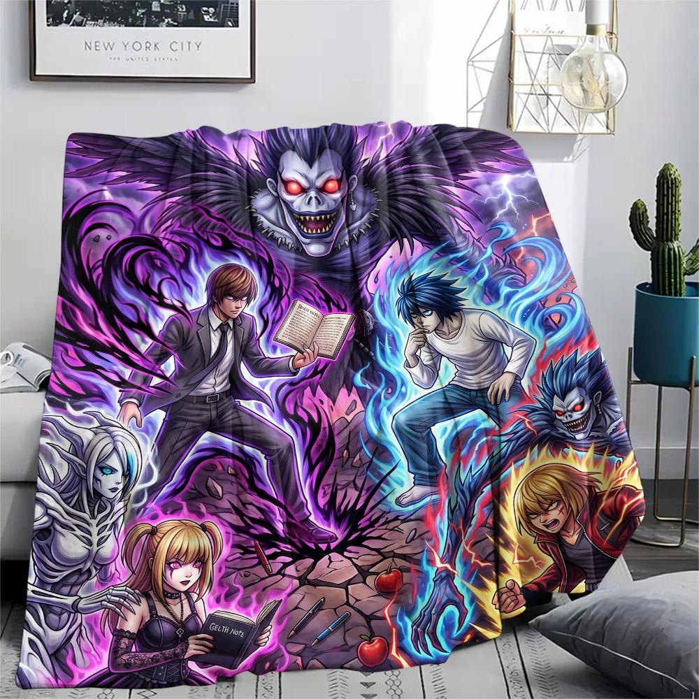 Death Note Warm Flannel Blanket Print Design Comfortable for Indoor Sofa Bed Chair Picnic.-TING