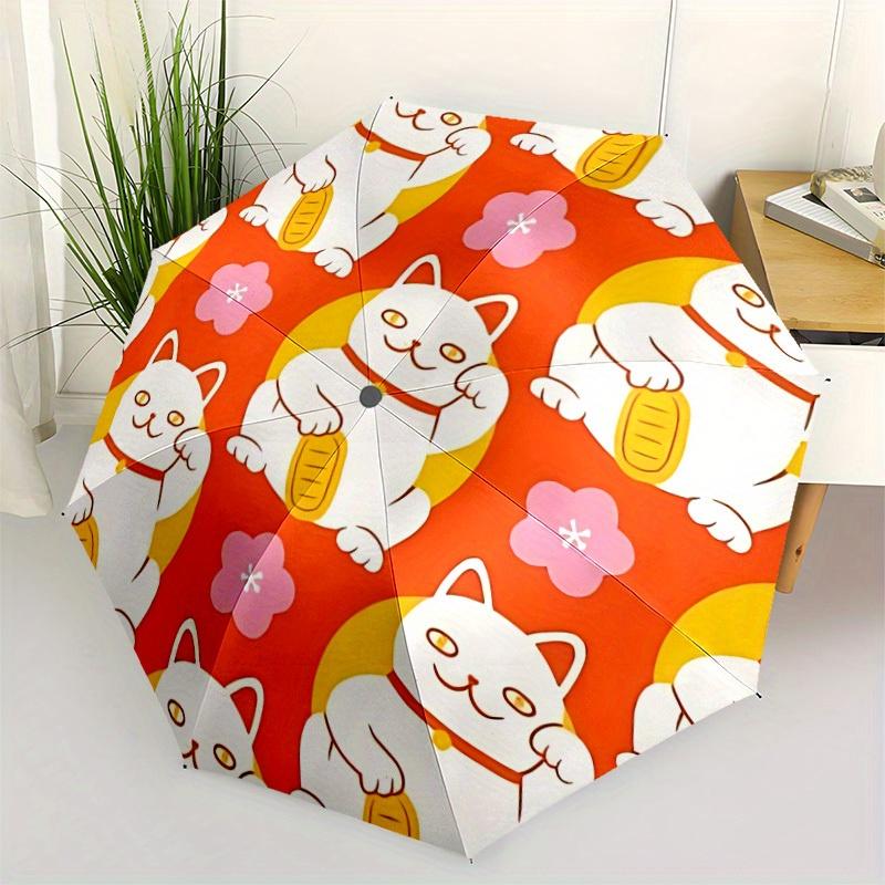 1pc Lucky CatAutomatic Open/close, All-Season Portable Folding Umbrella for Friends, Travel, Everyday, Events yy250806054