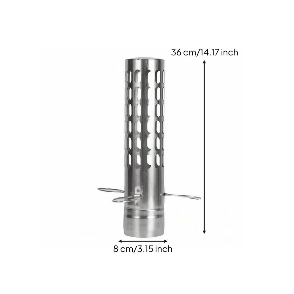 Burner Chimney with Spark Arrestor | Stainless Steel Construction, Vented Cutout