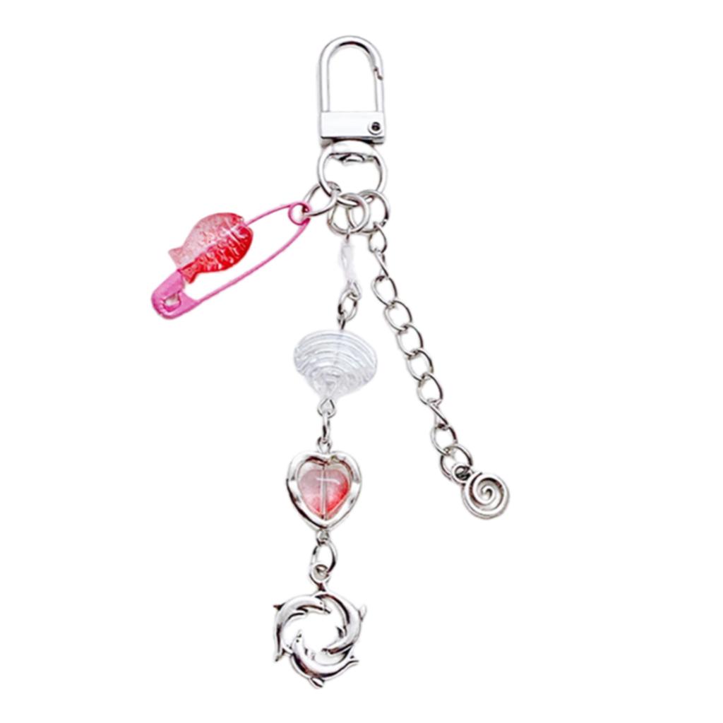 Модный брелок с бусинами и акриловым кулоном, брелок для сумки, брелок для ключей, элегантный женский модный аксессуар