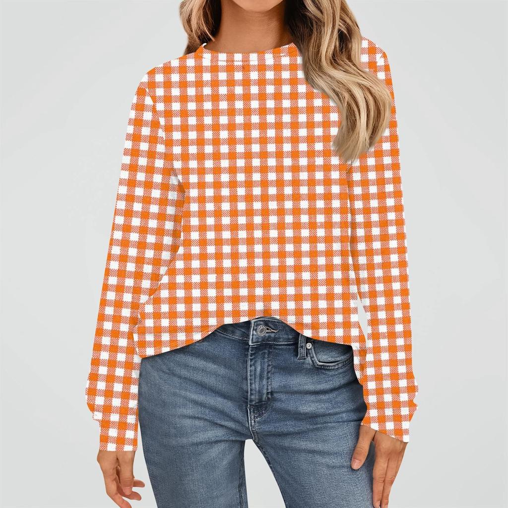 Women's Fashion Long Sleeve Shirts Loose Fitted Crewneck Basic Tops Casual Outfits