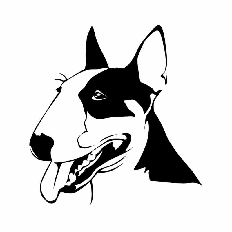  Милый бультерьер, собака, домашние животные, виниловая наклейка на автомобиль, черный 19X20 см