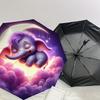 1pc Dreamy Elephant Moon Night Umbrella with Plastic Handle,Suitable for All Seasons Home Travel Outdoor UmbrellaDD377
