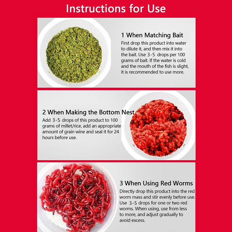 Добавка для приманки для рыбы, 60 мл, жидкий аттрактант для рыбной приманки с высокой концентрацией красного червя