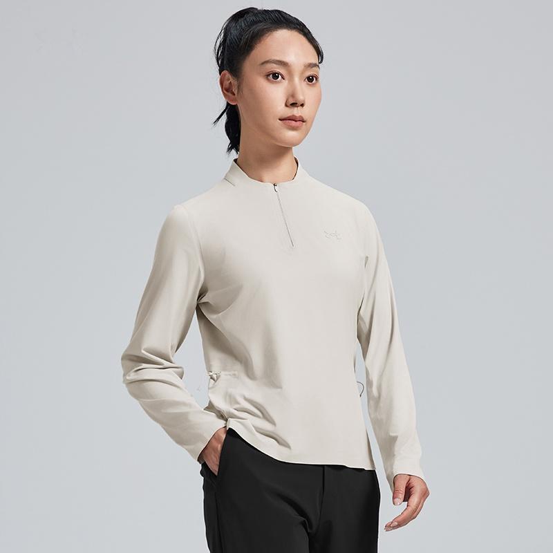Under Armour T Shirts Women's Coix Seeds White Stand Collar Moderate 15127225-0111